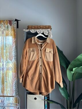 dress up sherpa shirt jacket
